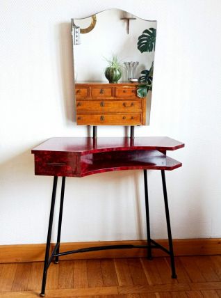 Coiffeuse 1950 formica marbré 