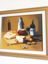 Huile sur toile nature morte signée Frechin 