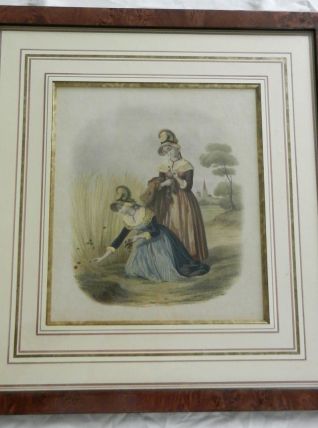 Ancienne chromo-lithographie encadrée