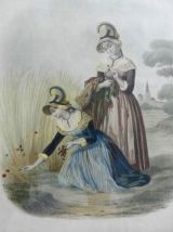 Ancienne chromo-lithographie encadrée