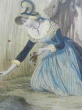 Ancienne chromo-lithographie encadrée