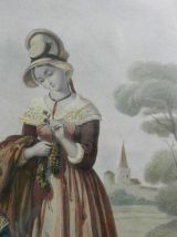 Ancienne chromo-lithographie encadrée