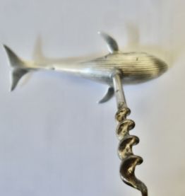 TIRE BOUCHON BALEINE METAL ARGENTÈ
