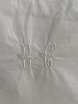 Taie d oreiller coton blanc brodé monogramme BC.