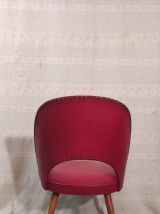 Fauteuil coktail par Thonet similicuir rouge Bauhaus - 50's