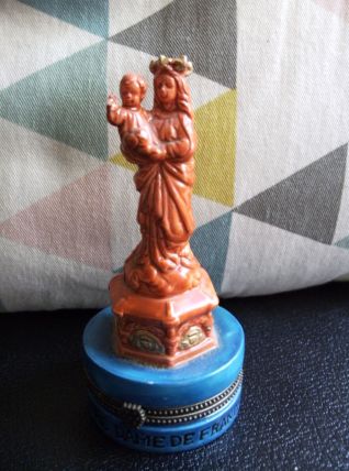  boite faience Notre Dame de France  statuette