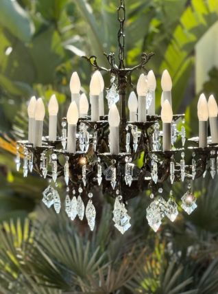 Grand lustre français ancien 18 feux