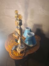 Paire de lampes de chevet  marbre classic 1970,abat jour neu