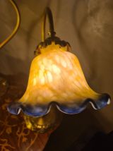 paire de lampes de chevet laiton 40x32 abat jour pate de ver
