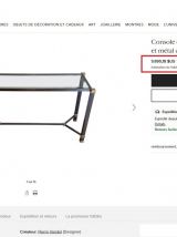 Iconique console à entretoise signée Pierre Vandel Paris 