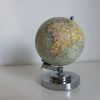 Globe terrestre ancien français – Socle Art Déco chromé – Ci