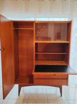 Armoire secrétaire en teck vintage 