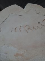 Sculpture d'une maman ours et son ourson...