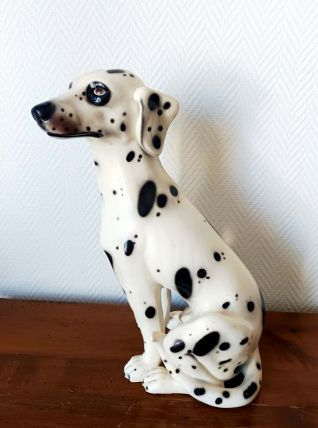 Chien dalmatien en céramique vintage, Italie 1970 