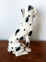 Chien dalmatien en céramique vintage, Italie 1970 