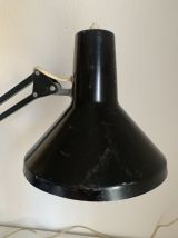 Lampe vintage 1970 d'architecte Twist noire bureau - 70 cm