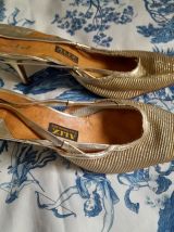 Escarpins 60s Charlet kitten heels cuir T34