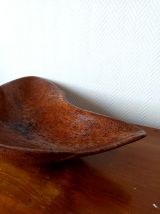 Grande coupe en bois brutaliste, 65 cm 