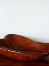 Grande coupe en bois brutaliste, 65 cm 