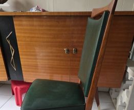 Lot de 6 chaises style scandinave vertes 