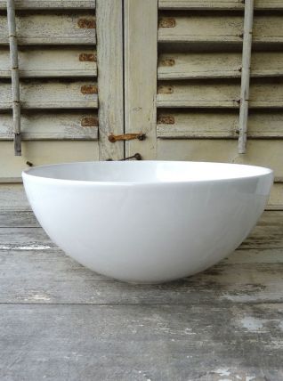 Grand saladier en porcelaine blanche