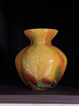 Vase Vintage La Rochère - Verre Marbré Signé