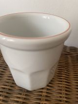 Pot confiture porcelaine blanche facettes Pullivuyt.