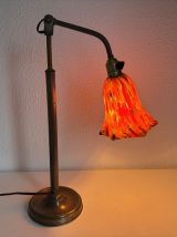 Lampe vintage 1900 pâte de verre de Clichy bureau atelier la