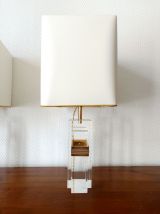 Paire de lampes plexiglas Hollywood Regency 1970 