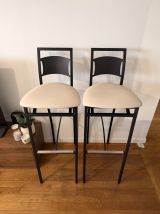 Lot de 2 chaises de bar noires