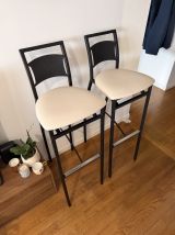 Lot de 2 chaises de bar noires