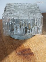 Applique plafonnier verre moulé pressé année 60/70