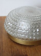 Applique plafonnier verre moulé pressé année 60/70