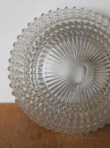 Applique plafonnier verre moulé pressé année 60/70
