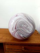 Vase style Murano en verre rose vintage 