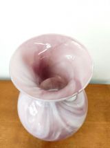 Vase style Murano en verre rose vintage 