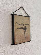 Miroir vintage 1930 triptyque barbier coiffeur danseuse jeun