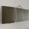 Miroir vintage 1960 triptyque barbier argenté Arpin - 28 x 7