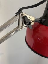 Lampe vintage 1970 architecte Lival P12 Finlande rouge acier