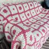 Plaid/Couverture Vintage Fait Main en bon etat