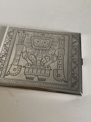 Porte-cigarettes vintage 1930 Inca argent sterling 925 - 9,8
