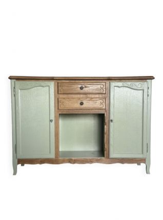 Buffet vintage bois et vert sauge