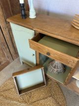 Buffet vintage bois et vert sauge