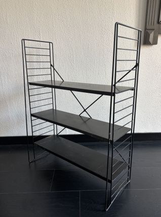 Etagère vintage 1950 tomado sur pieds design A.Dekker noire 