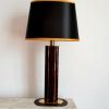 Lampe écaille Hollywood Regency noir et or 