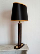 Lampe écaille Hollywood Regency noir et or 
