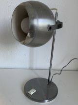 Lampe vintage 1960 de table eyeball acier brossé Aluminor - 