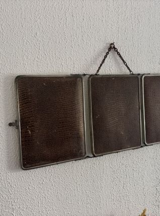 Miroir vintage 1930 triptyque barbier déposé G.B Paris - 28 