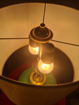 lampe 1950 a 70 abat jour en lin, eclairage dans le pied en 