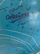 Globe vintage 1976 terrestre Taride verre marbre mappemonde 